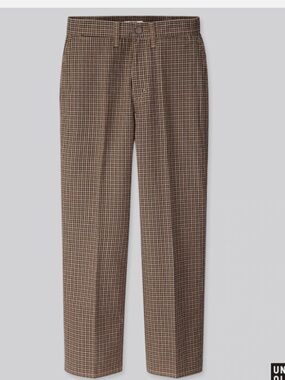 Uniqlo Womens Brown Check Pants. Size 6. NWT